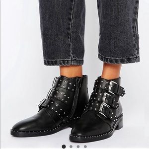 Asos studded leather ankle booties